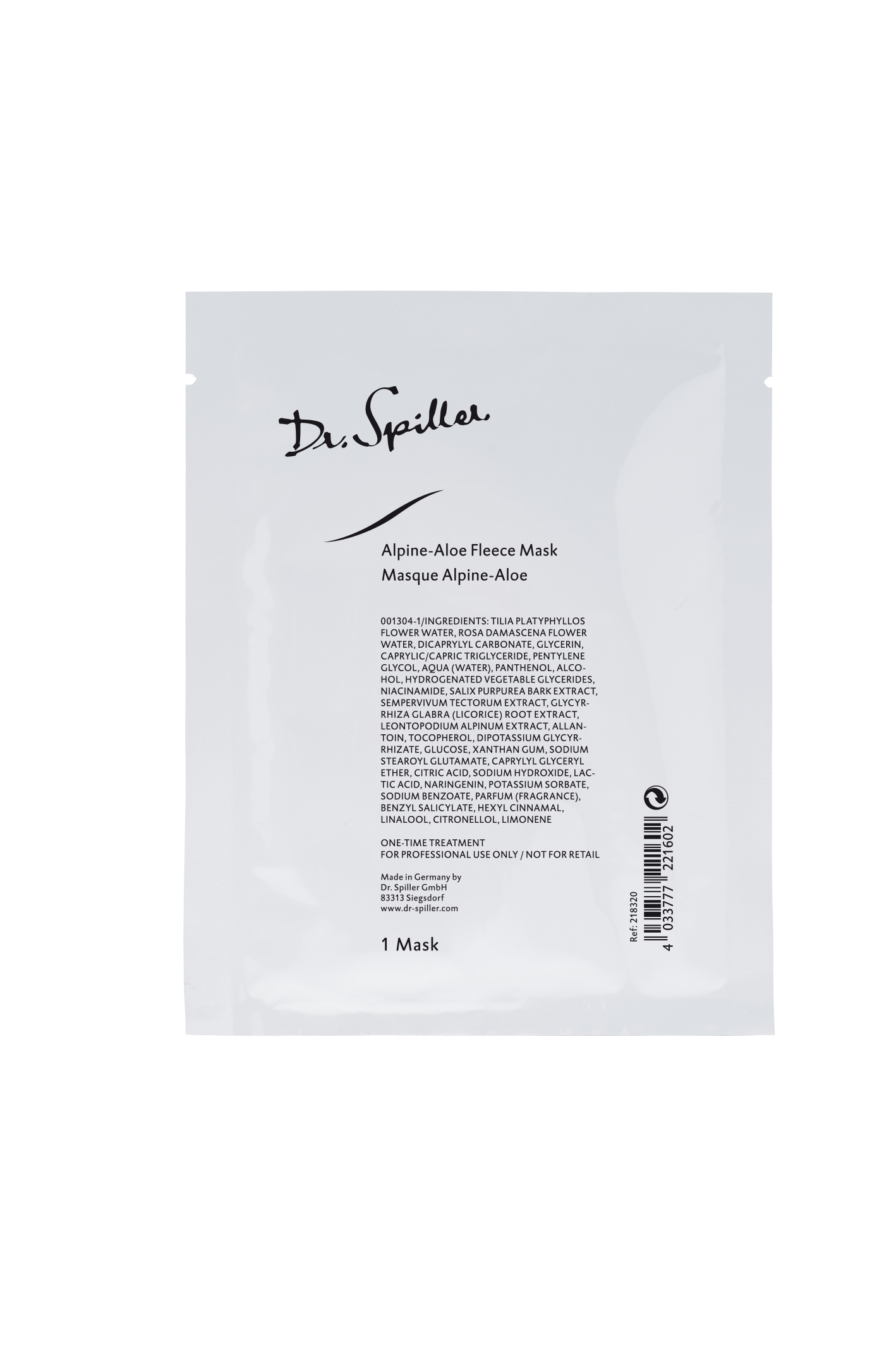 Dr. Spiller Alpine-Aloe Fleece Mask